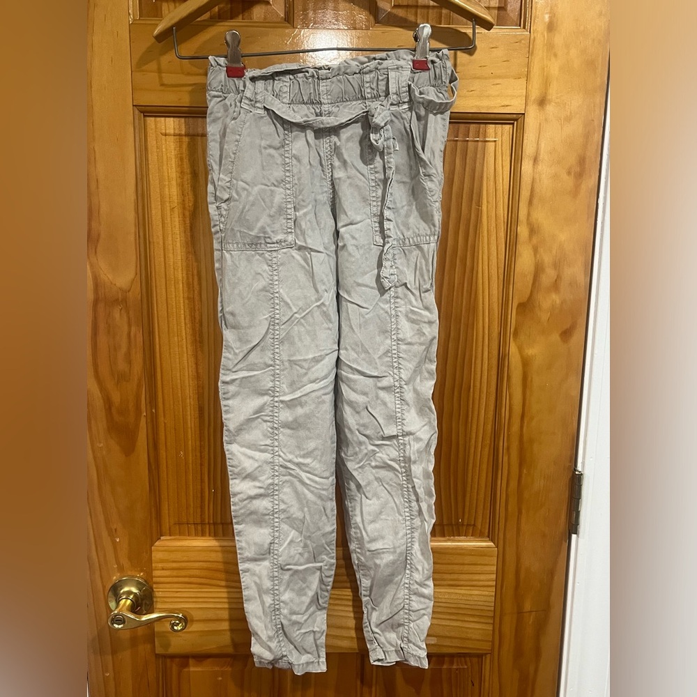 Young Girl Bella Dahl Light Green Cargo Belted Lagenlook Pants Size 10